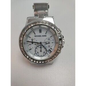 Michael Kors MK5585 Crystallized Silver S/S Date Chronograph Womens Quartz Watch